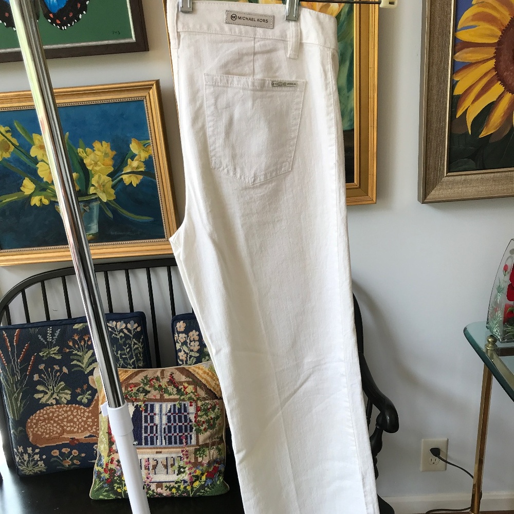 Michael Kors Sz 8 NWT white flare jeans